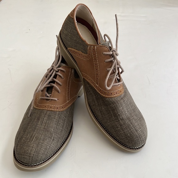 G.H. Bass & Co. Carson Leather and Canvas Saddle Oxford Shoes - Picture 2 of 9